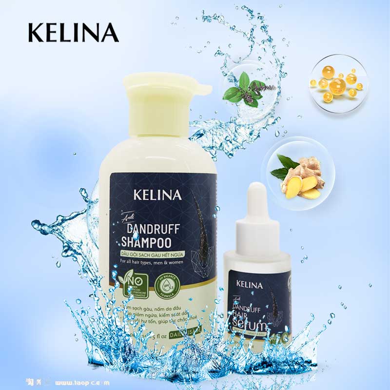 Dầu gội và serum sạch gàu nấm Kelina giàu thành phần thảo dược thiên nhiên